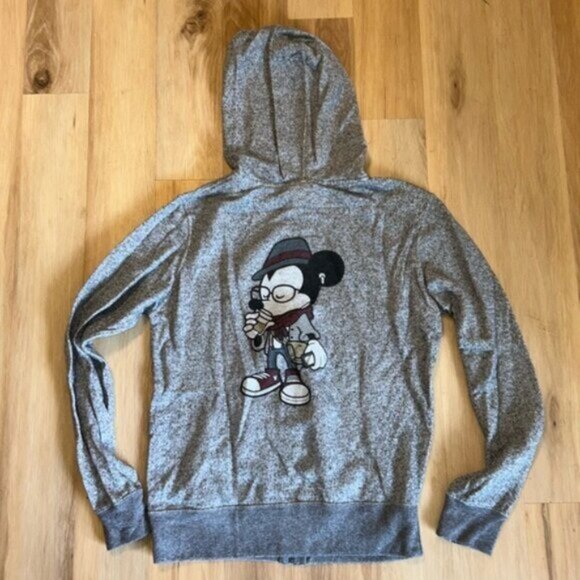 Hipster Mickey Gray Zip Up - Picture 1 of 5